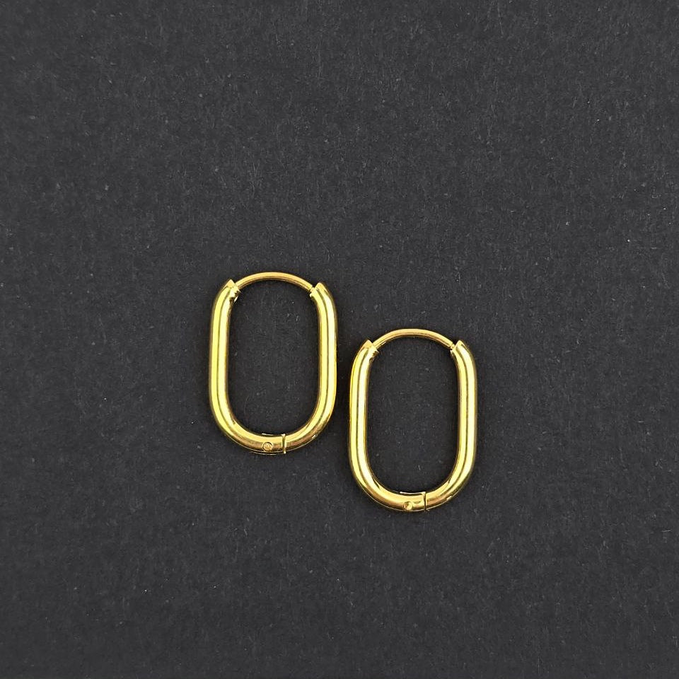 Gold Oval Earring Hoops