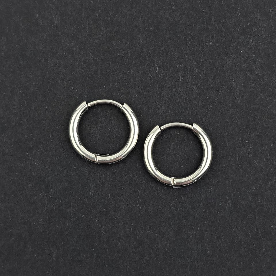 Silver Earring Hoops, 14mm