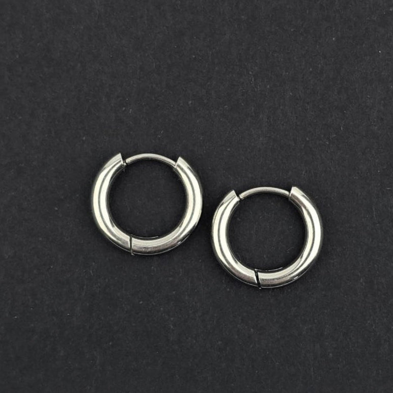 Silver Earring Hoops, 15mm