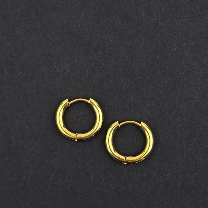Gold Earring Hoops, 15.5mm