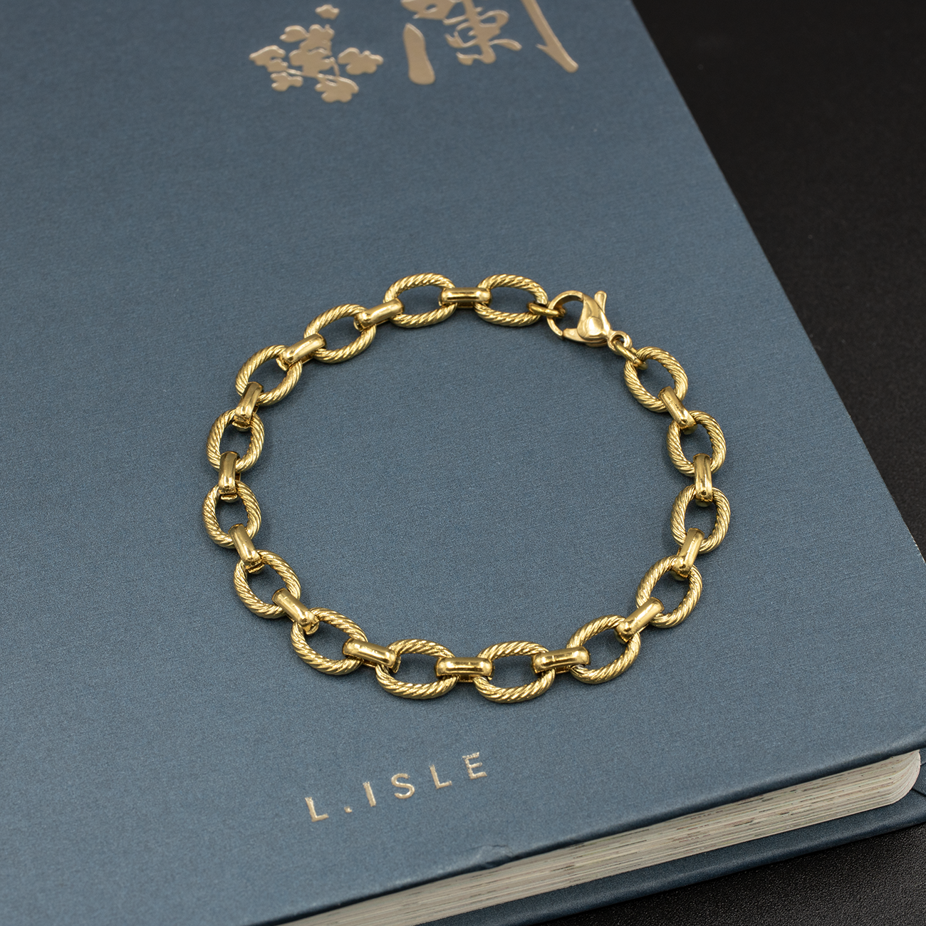 Gold Rope Link Bracelet