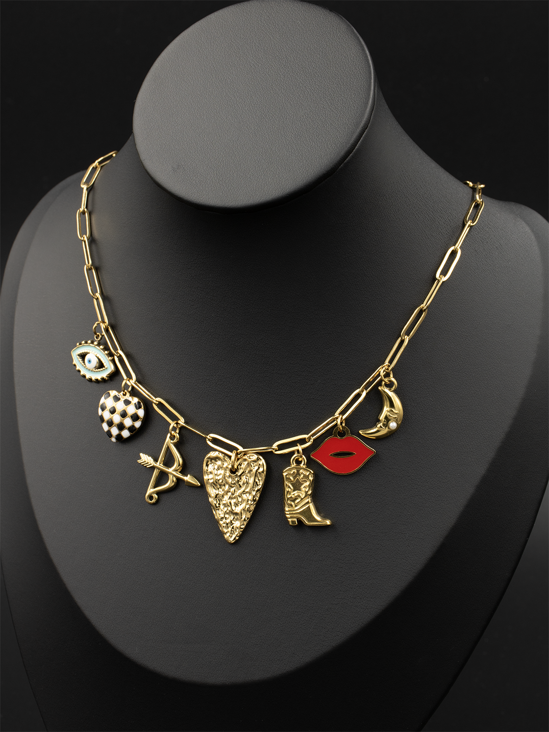 Gold Flattened Paperclip Chain / 07