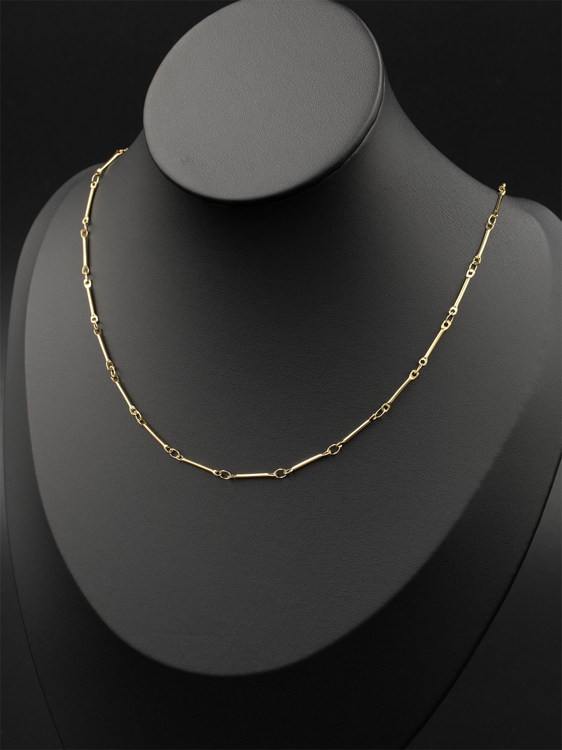 Gold Bar Link Chain / 16B