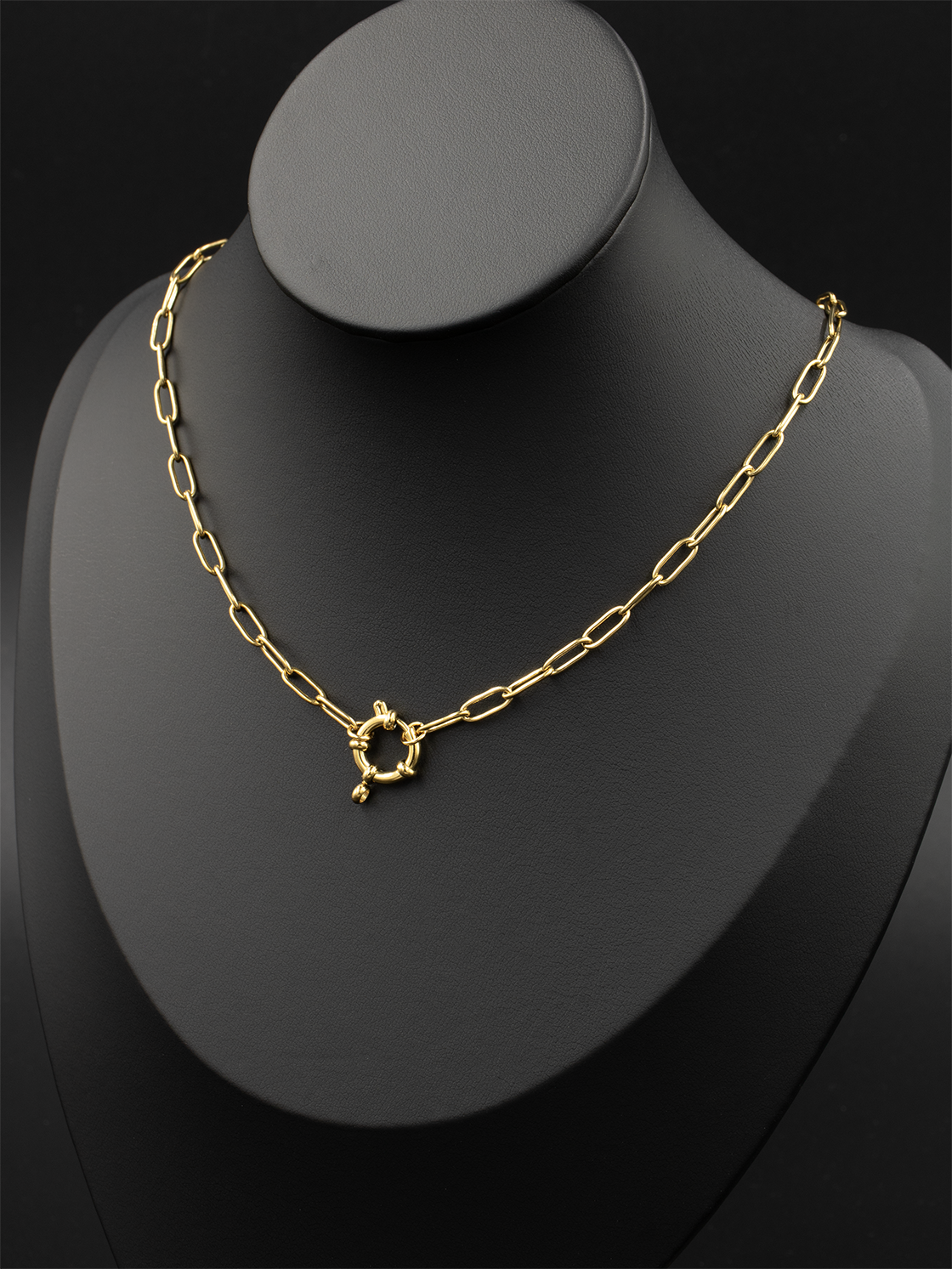 Gold Paperclip Charm Holder Chain / 20