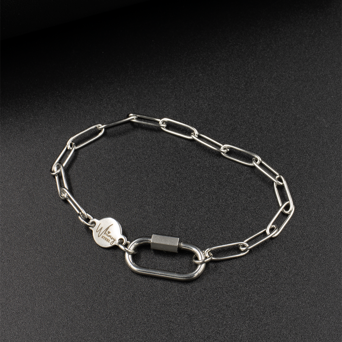 Paperclip Chain Carabiner Bracelet