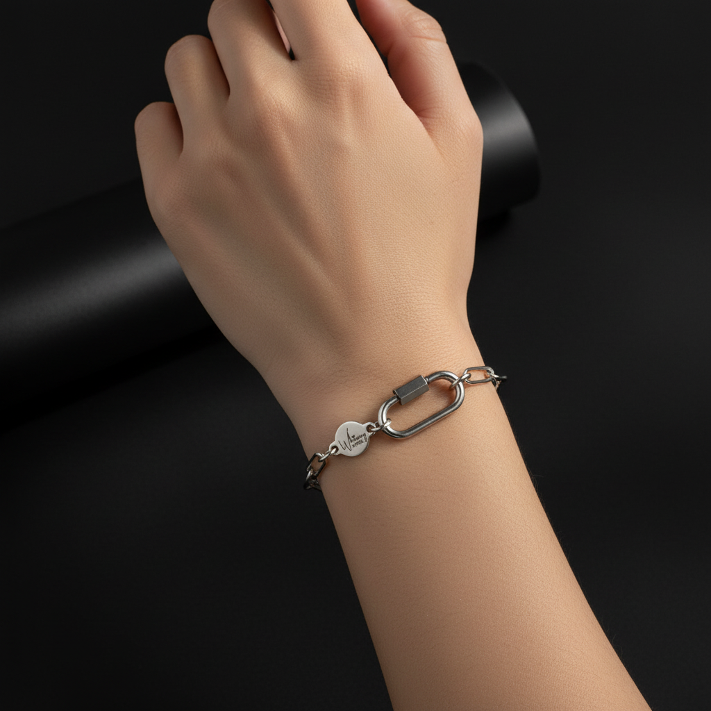 Paperclip Chain Carabiner Bracelet