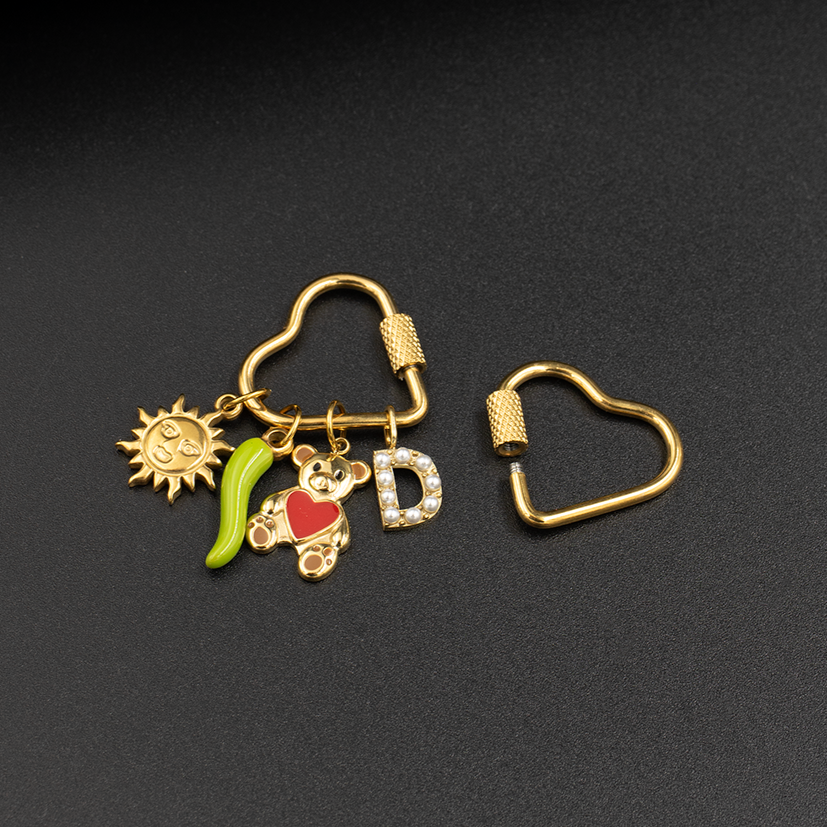 Heart Carabiner Clasp in Gold