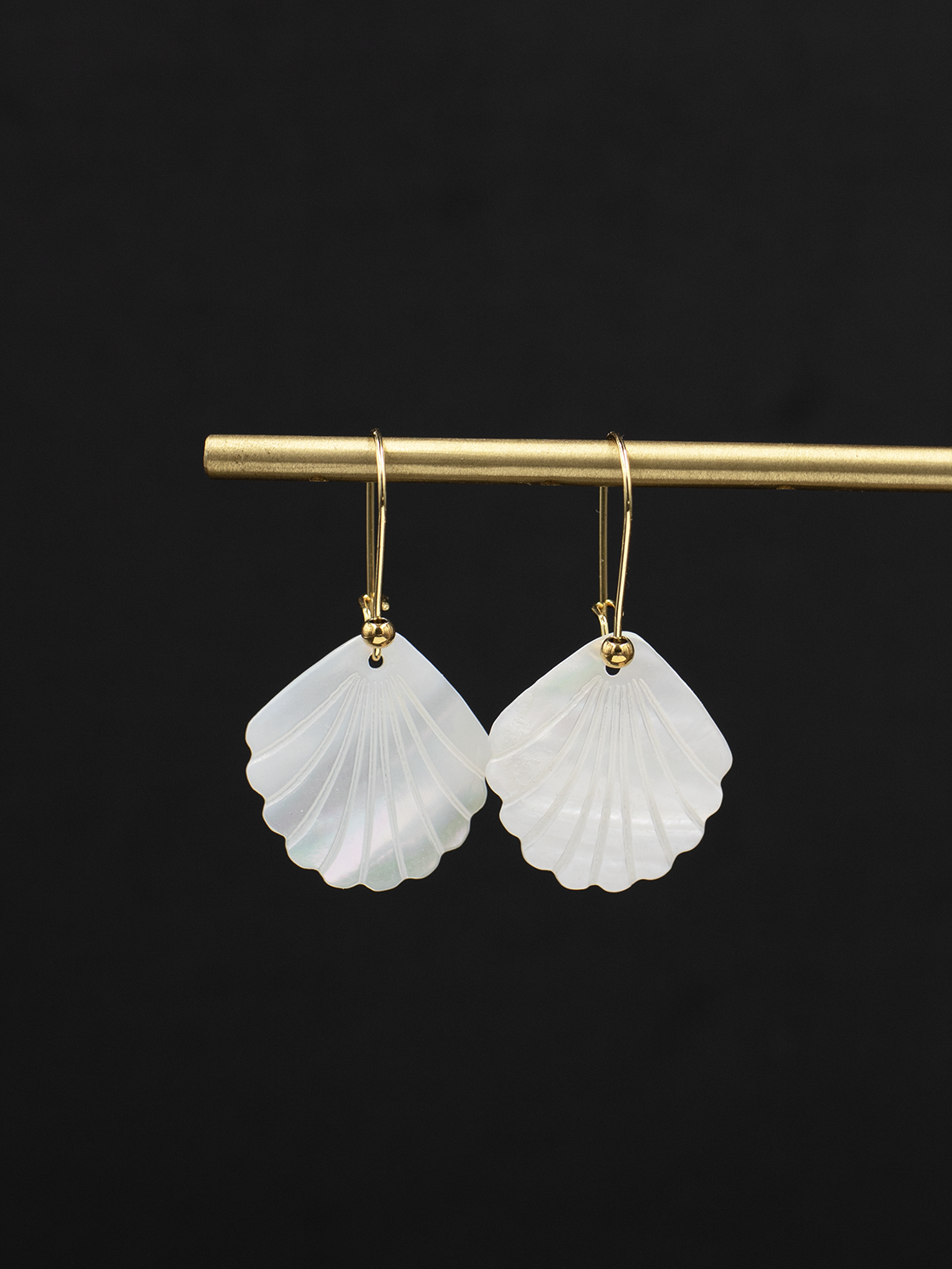 Shell Fan Drop Earrings