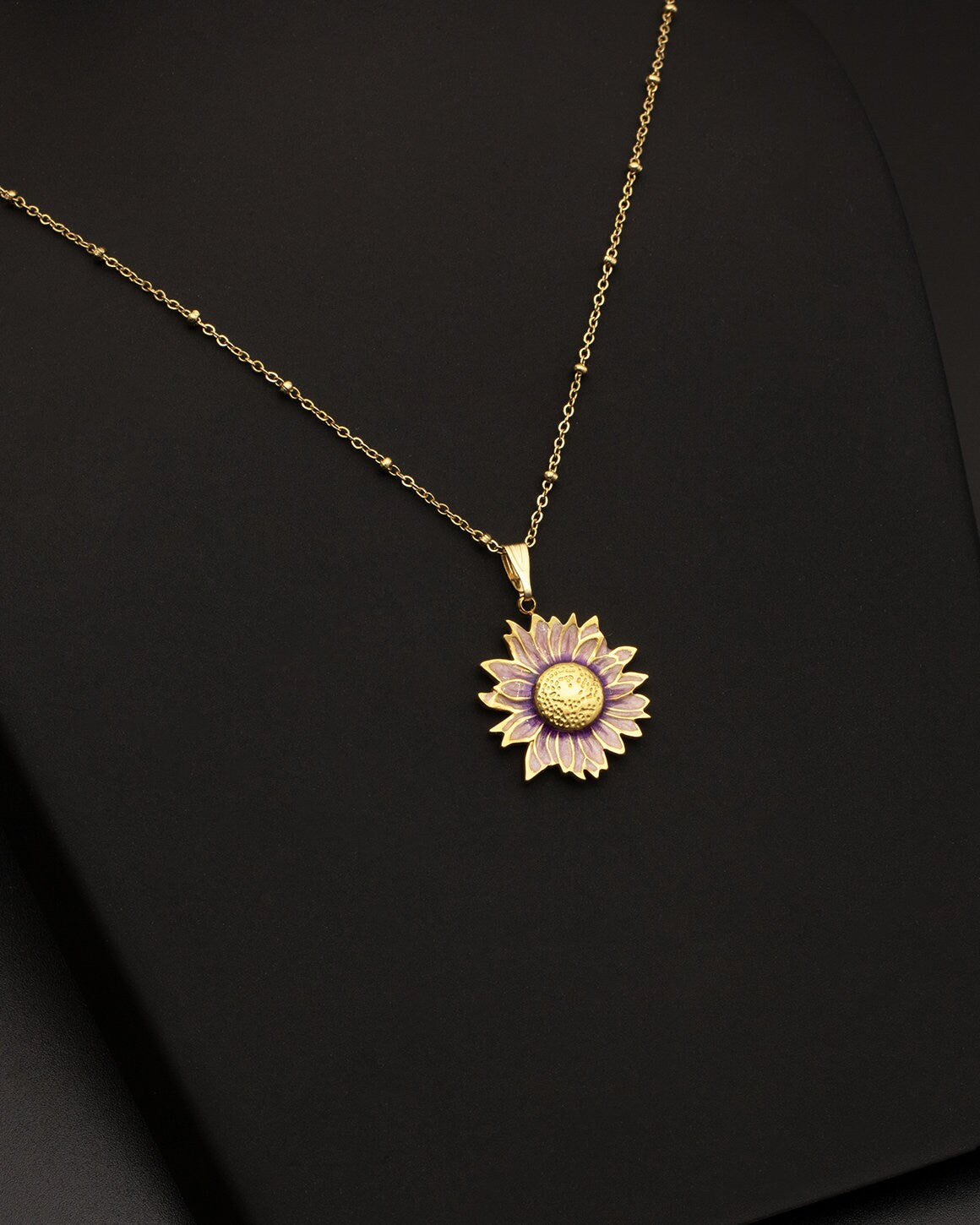 18K Gold Plated Stainless Steel Flower Necklace