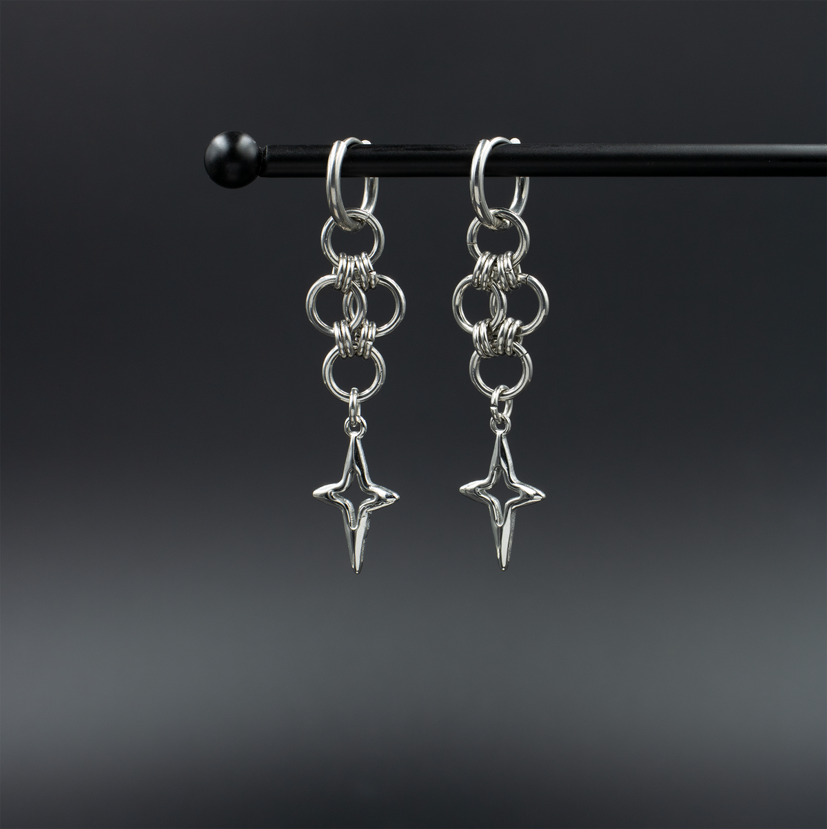 Chainmaille Star Drop Earrings