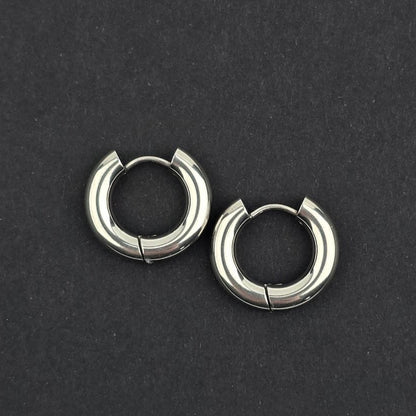 Chunky Silver Earring Hoops