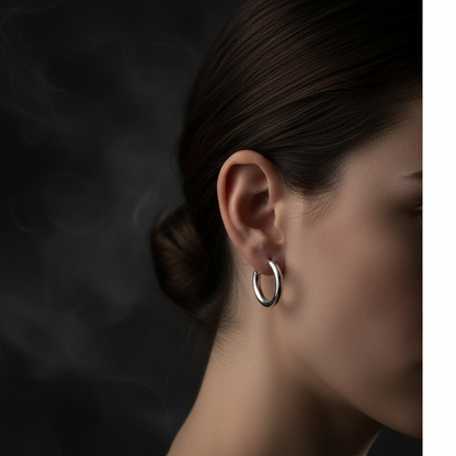 Silver Earring Hoops, 16.5mm