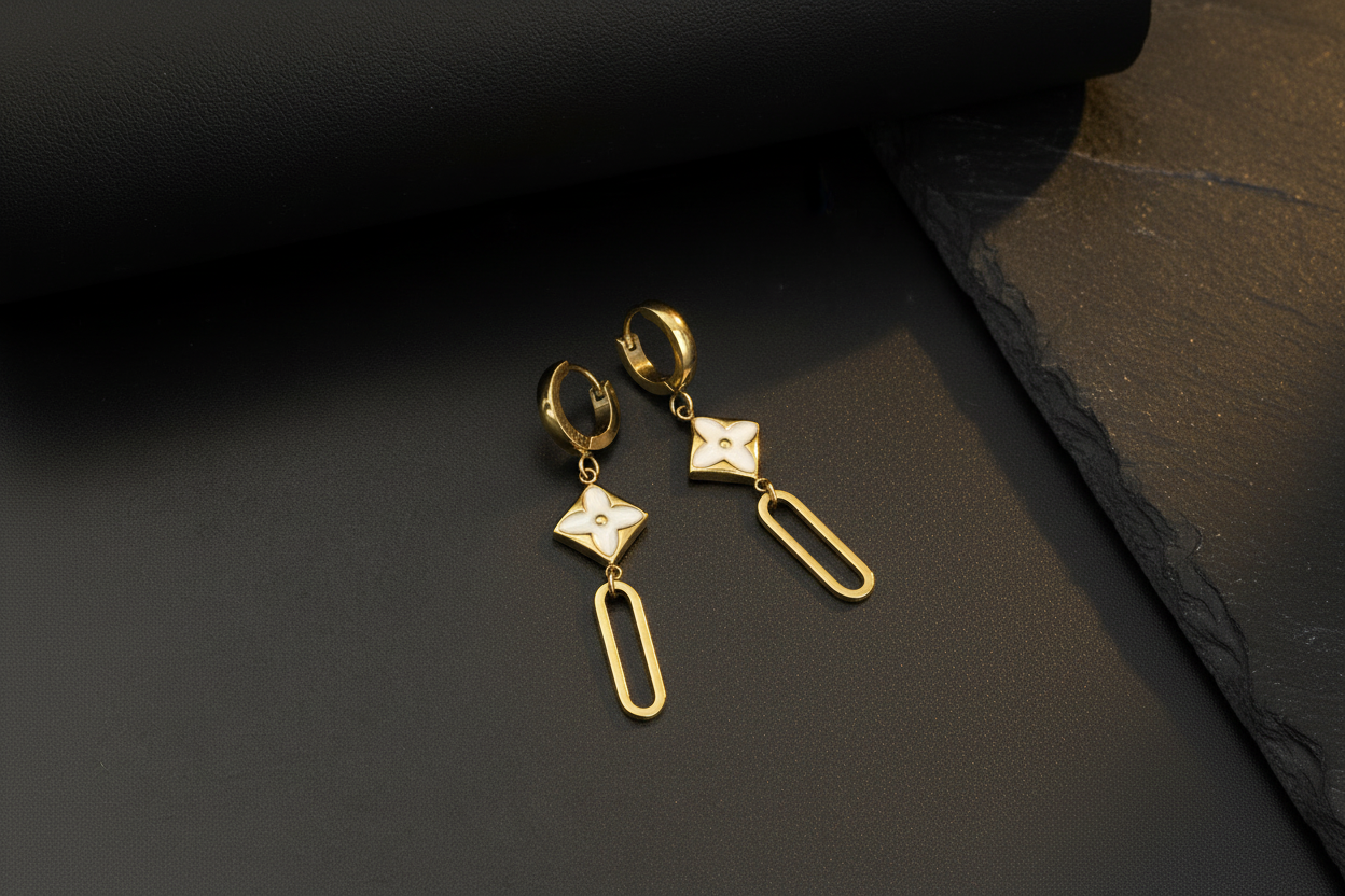 Geometric Clover Earrings