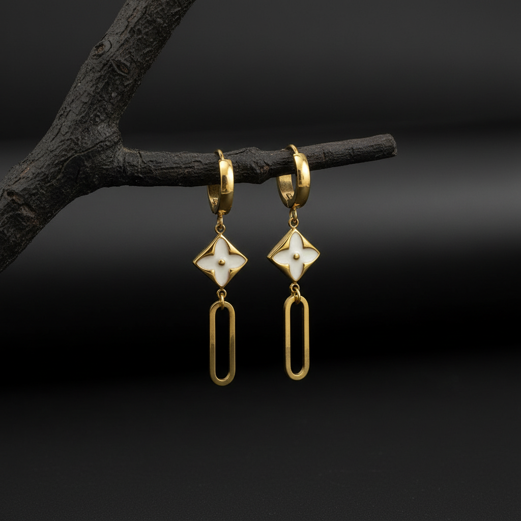 Geometric Clover Earrings