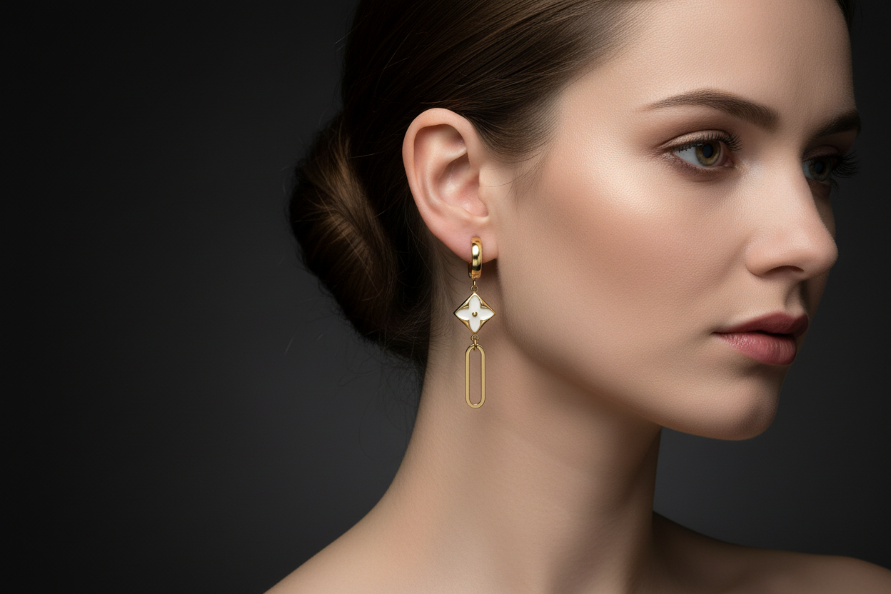 Geometric Clover Earrings