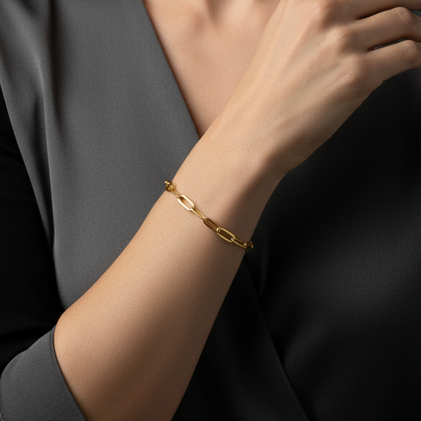 Gold Paperclip Bracelet