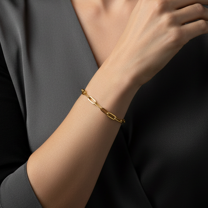 Gold Paperclip Bracelet