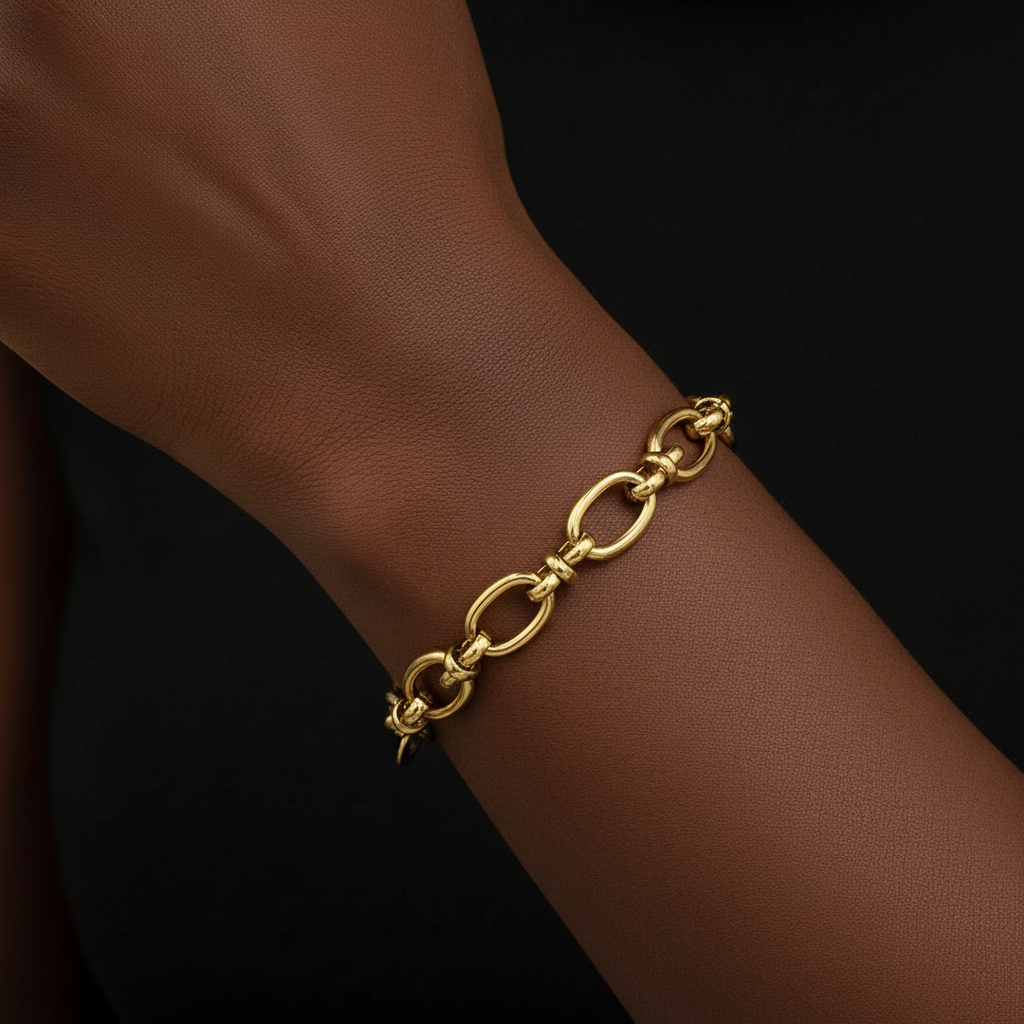 Chunky Gold Oval Link Bracelet