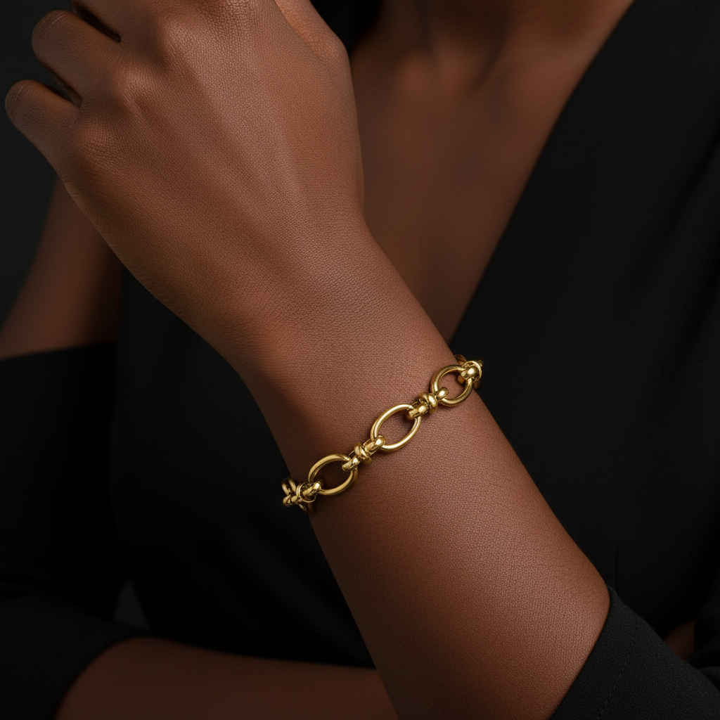 Chunky Gold Oval Link Bracelet