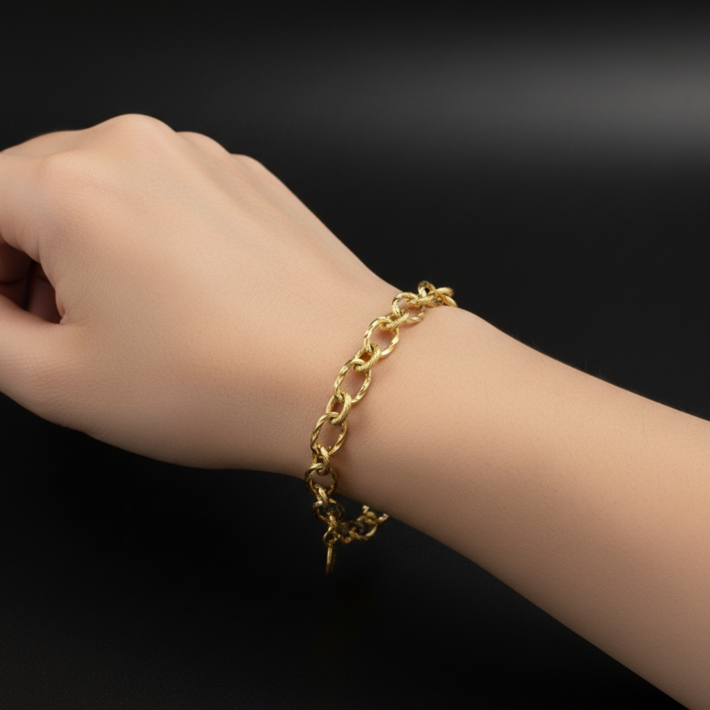 Gold Mixed Links Bracelet