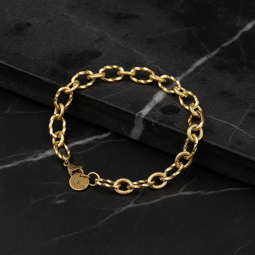 Gold Mixed Links Bracelet
