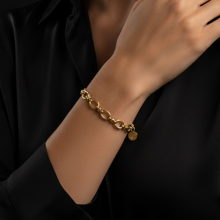 Gold Oval Links Bracelet