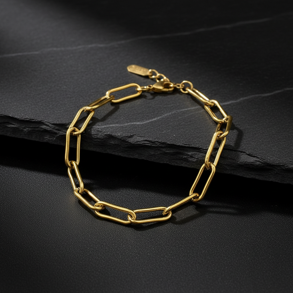 Chunky Gold Paperclip Bracelet