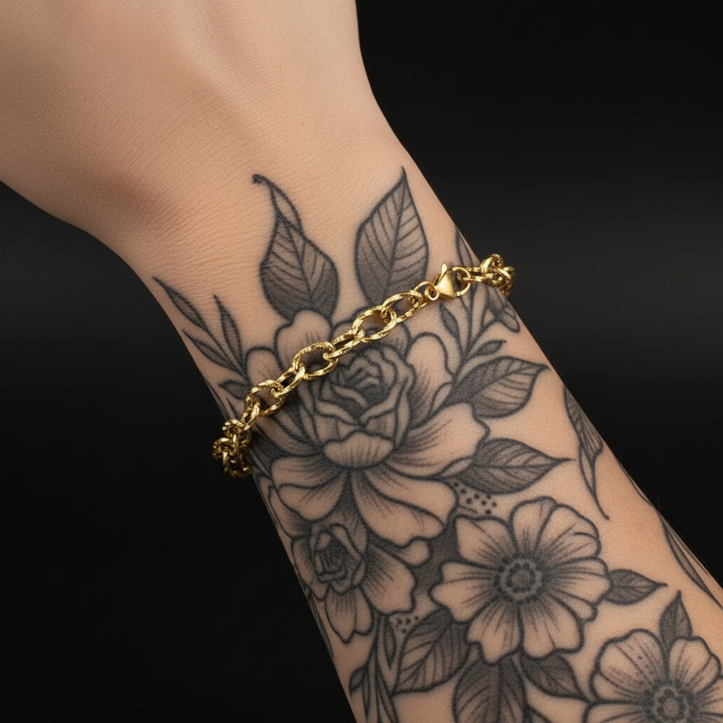 Gold Twisted Links Bracelet