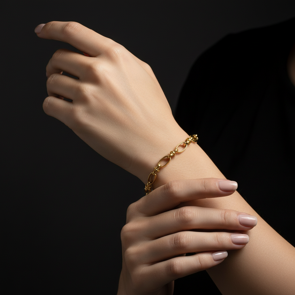 Gold Oval Links Bracelet 2