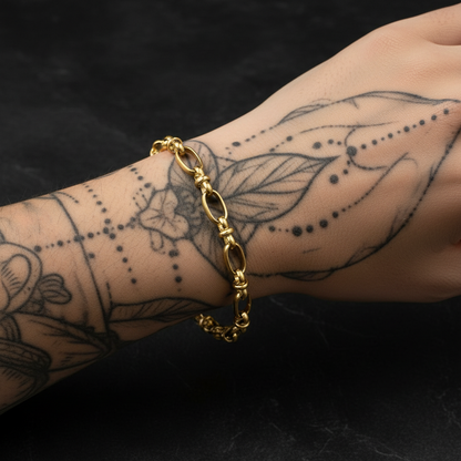 Gold Oval Links Bracelet 2