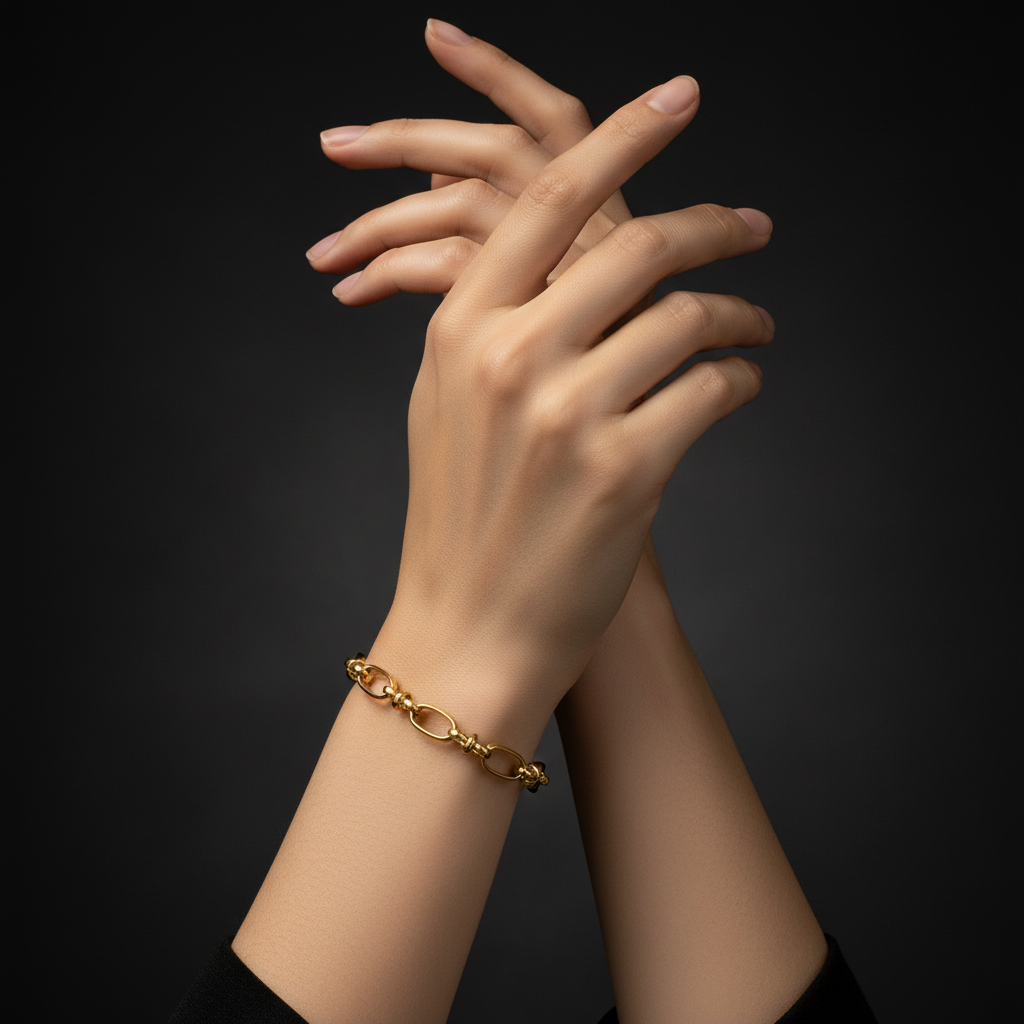 Gold Oval Links Bracelet 2