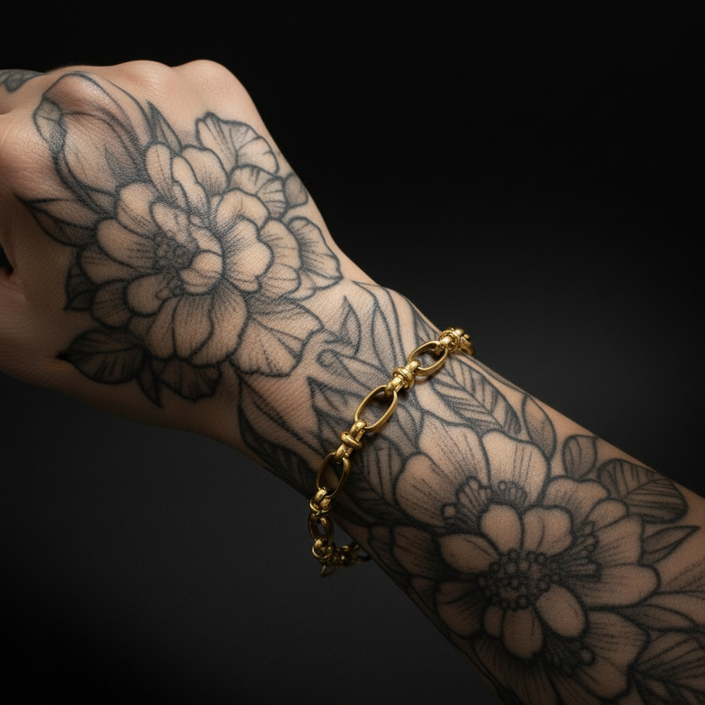 Gold Oval Links Bracelet 2