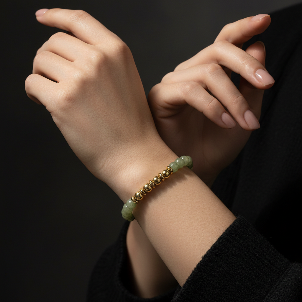 Beaded Green Aventurine Gemstone Bracelet