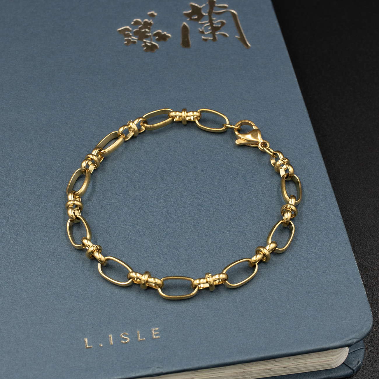 Gold Oval Links Bracelet 2