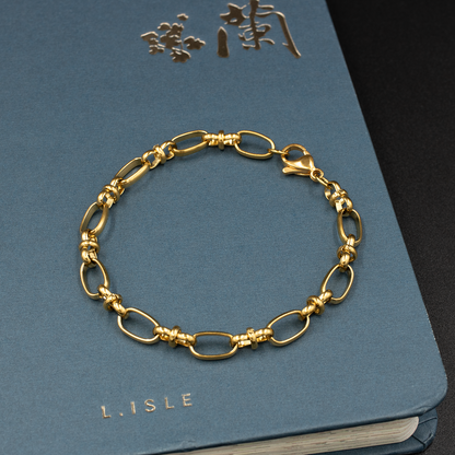 Gold Oval Links Bracelet 2