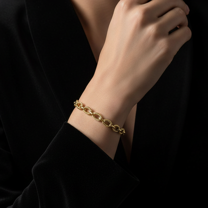 Gold Rope Link Bracelet