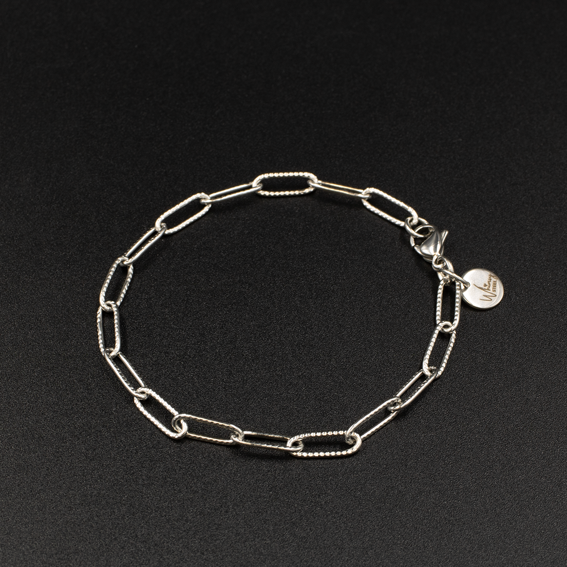 Textured Paperclip Link Bracelet