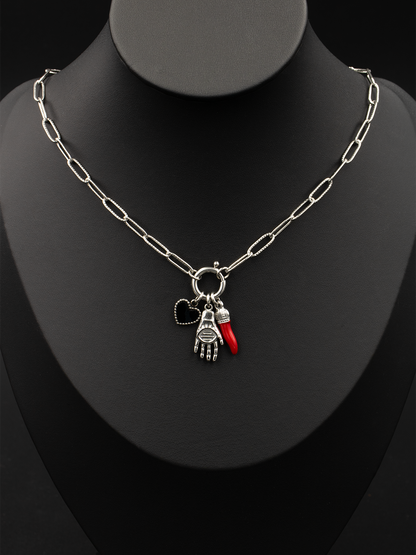 Lucky Cornicello Italian Hand Necklace