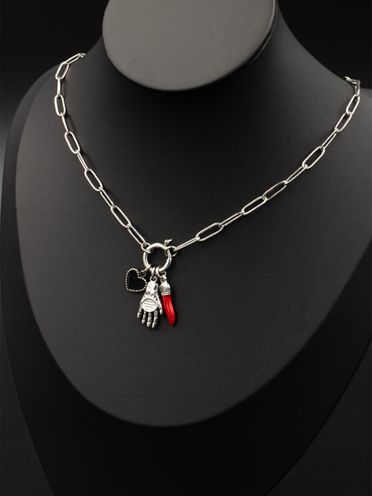 Lucky Cornicello Italian Hand Necklace