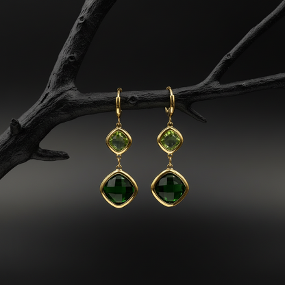 Green Crystal Earrings