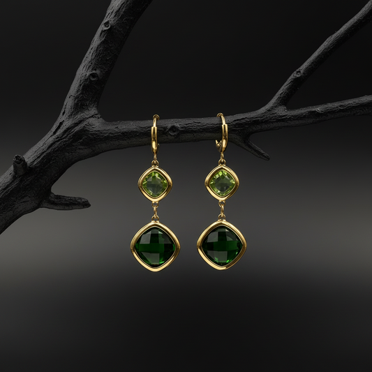 Green Crystal Earrings