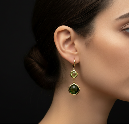 Green Crystal Earrings