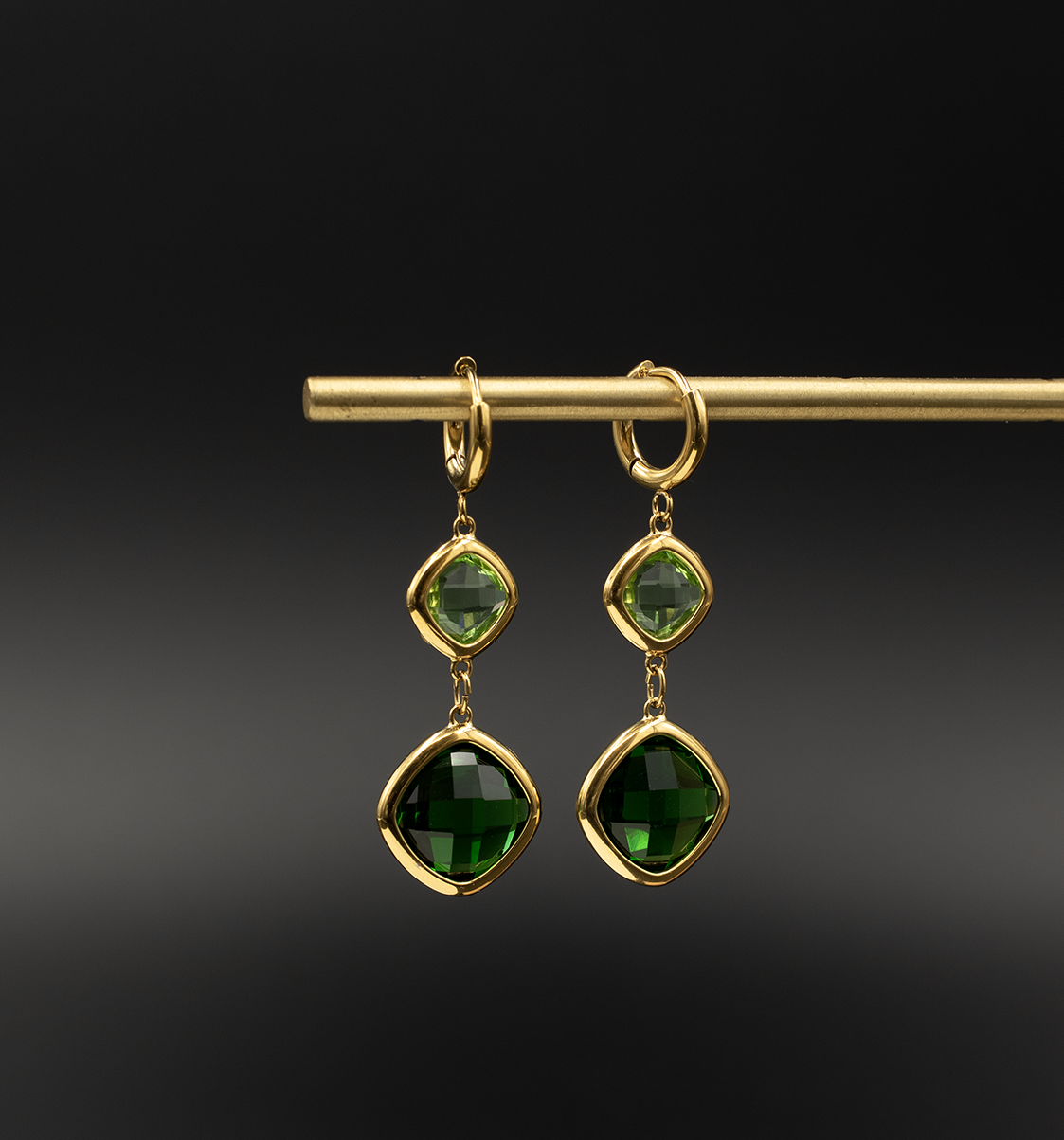 Green Crystal Earrings