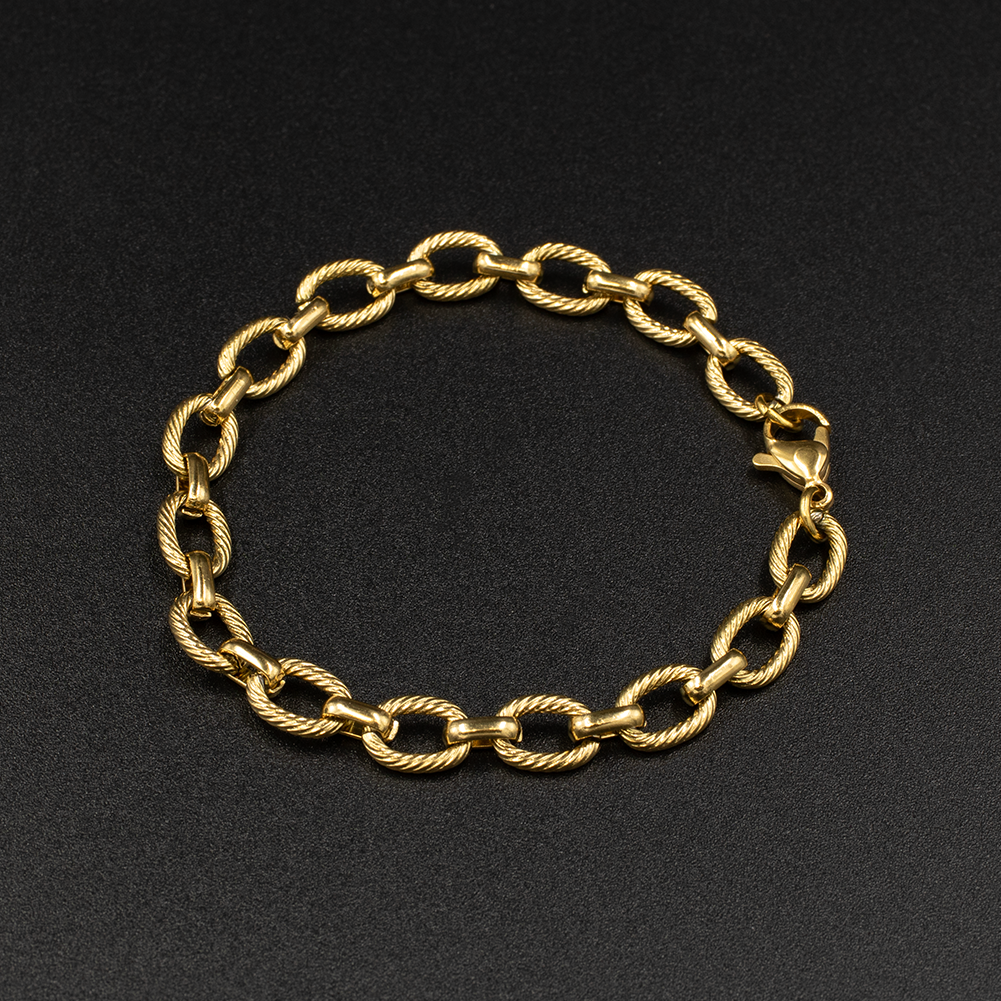 Gold Rope Link Bracelet
