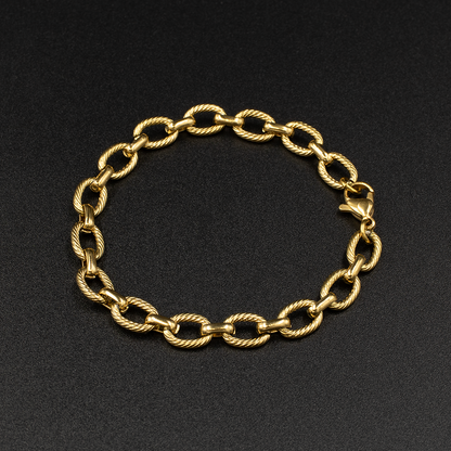 Gold Rope Link Bracelet
