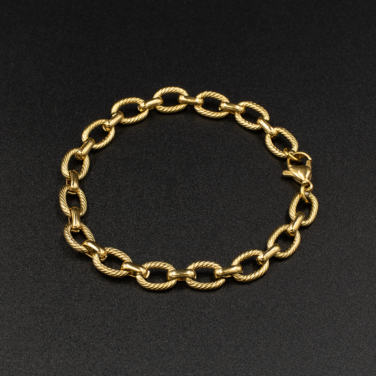 Gold Rope Link Bracelet