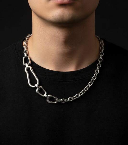 Chunky Silver Carabiner Necklace