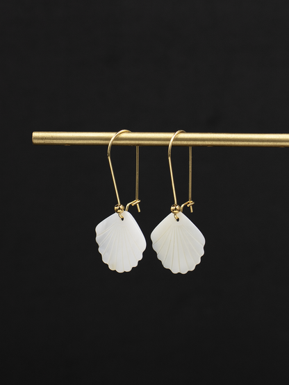 Shell Fan Drop Earrings