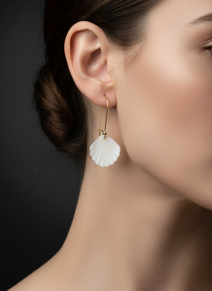 Shell Fan Drop Earrings
