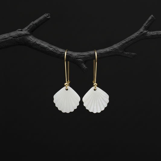 Shell Fan Drop Earrings